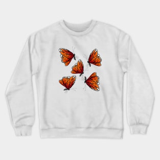 Orange Butterfly Crewneck Sweatshirt